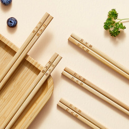 Onbewerkte Bamboe Chopsticks | Natuurlijk Hout | Duurzame, Ongeverfde Eetstokjes – 10 Paar