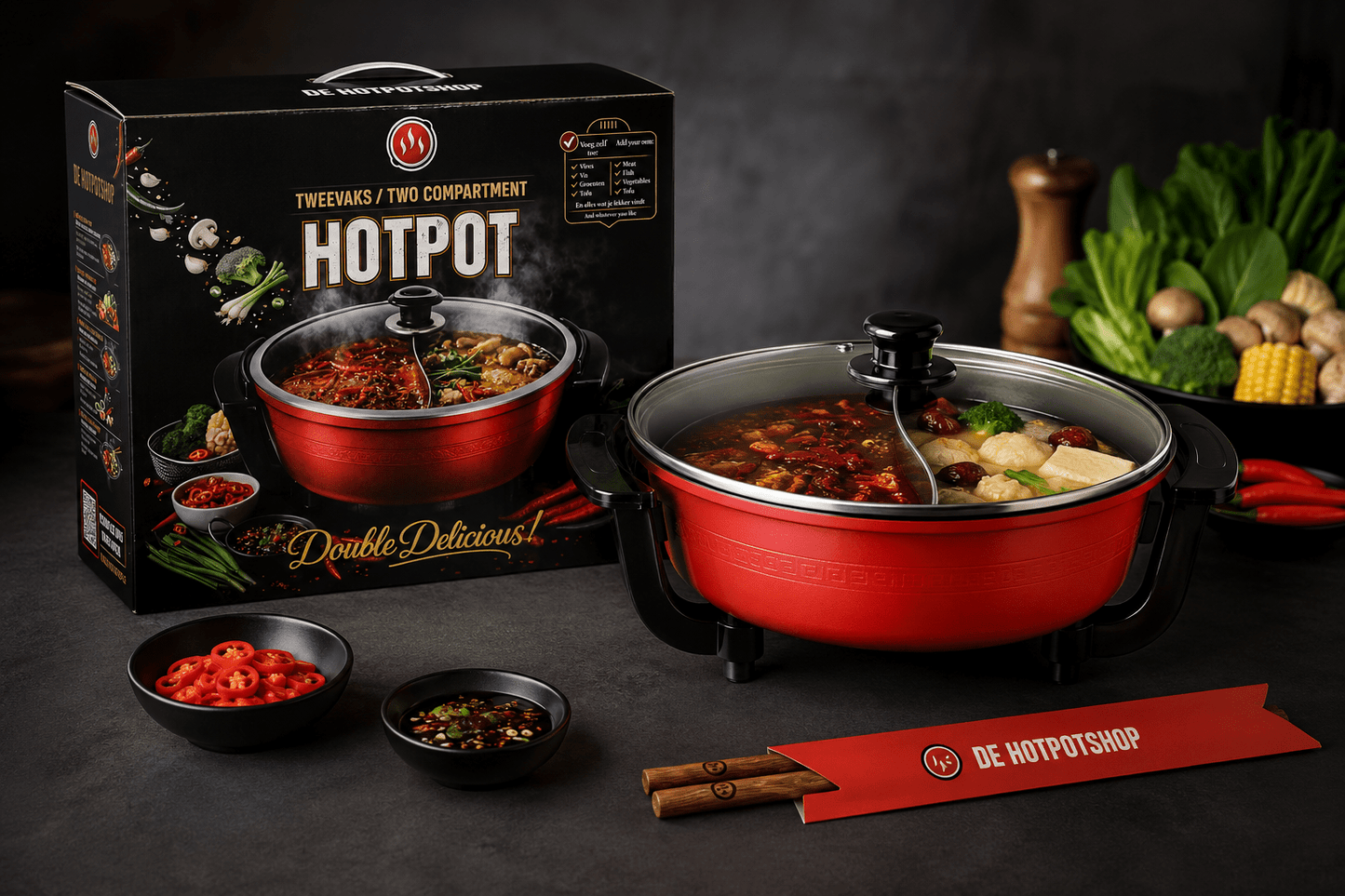Premium Tweevaks Hotpot Pan - De Hotpotshop